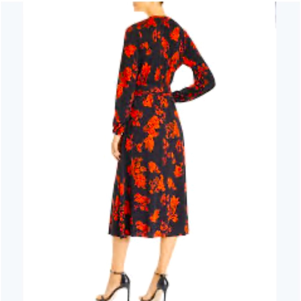 Tory Burch Floral Jersey Dress in Black Mountain Paisley sz L Large - Picture 3 of 16